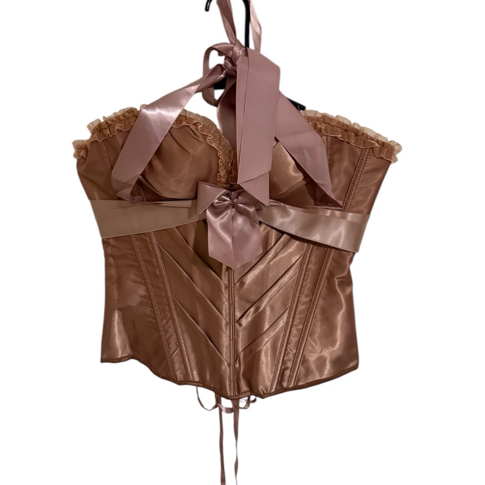 SHEIN, Elegant Satin Corset in Brown